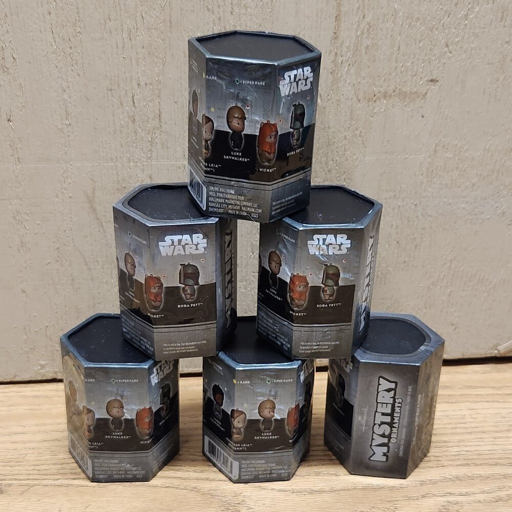 LOT of 6 Unopened Star Wars Mystery Hallmark 2022 Ornament Box Mystery